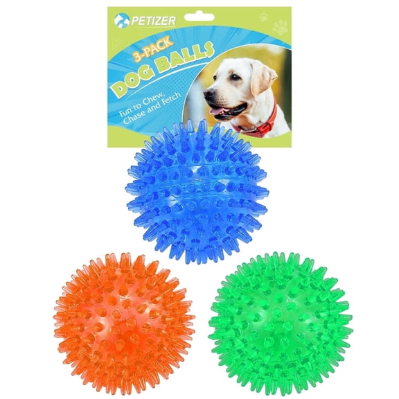 PETIZER 3 Pack 2.5”/6.5cm Durable Squeaky Dog Toy, Floating Interactive Fetch and Chew Toy for Puppy Teething, Small Medium Dogs