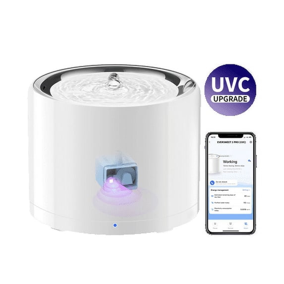 PETKIT Eversweet 3 Pro Stainless Water Fountain with Wireless Pump/UVC, Ultra Quiet operation for Cats and Dogs