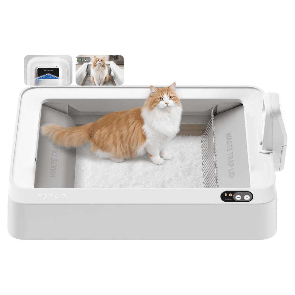 PETKIT Open-Top Self Cleaning Cat Litter Box, Urinary Health Monitor Automatic Cat Litter Box, with 2-Way Raking/5G WiFi/Safety Sensors/Odor Control