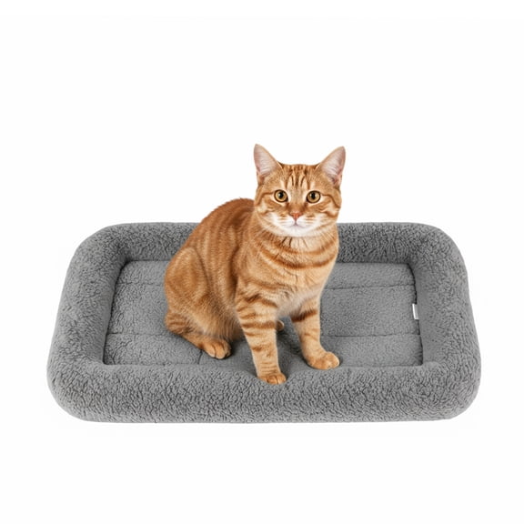 PETLESO Cat Bed for Indoor Cats Rectangle Cat Pad Machine Washable Anti-Slip & Water-Resistant Bottom -M