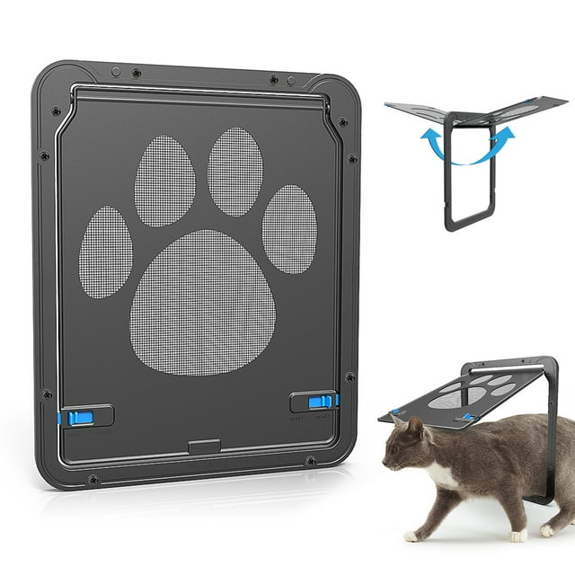 PETLESO Cat Screen Door, Included Inside Door Flap, Lockable Pet Screen