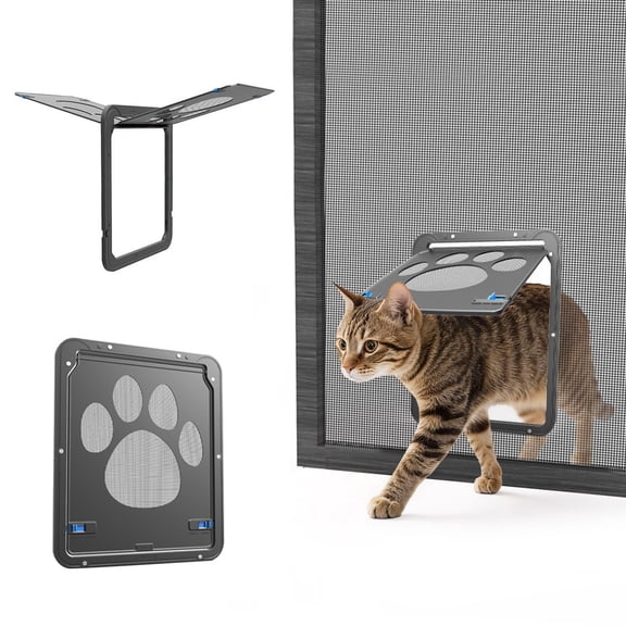 PETLESO Cat Door Pet Screen Door with Magnetic Auto-Close, for Cat/Small Dog