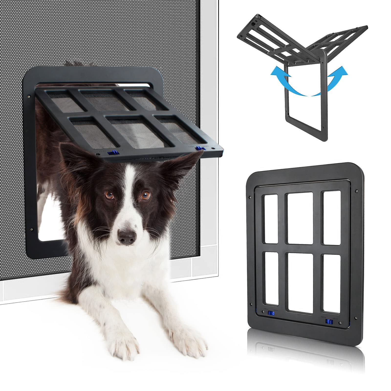 PETLESO Dog Door for MMF7 Sliding Door, Lockable Dog Screen Door with