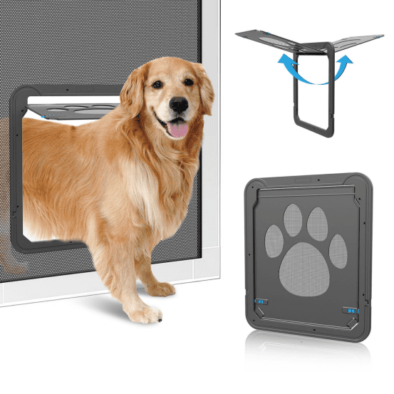 PETLESO Dog Screen Door, Included Inside Door Flap, Lockable Pet Screen