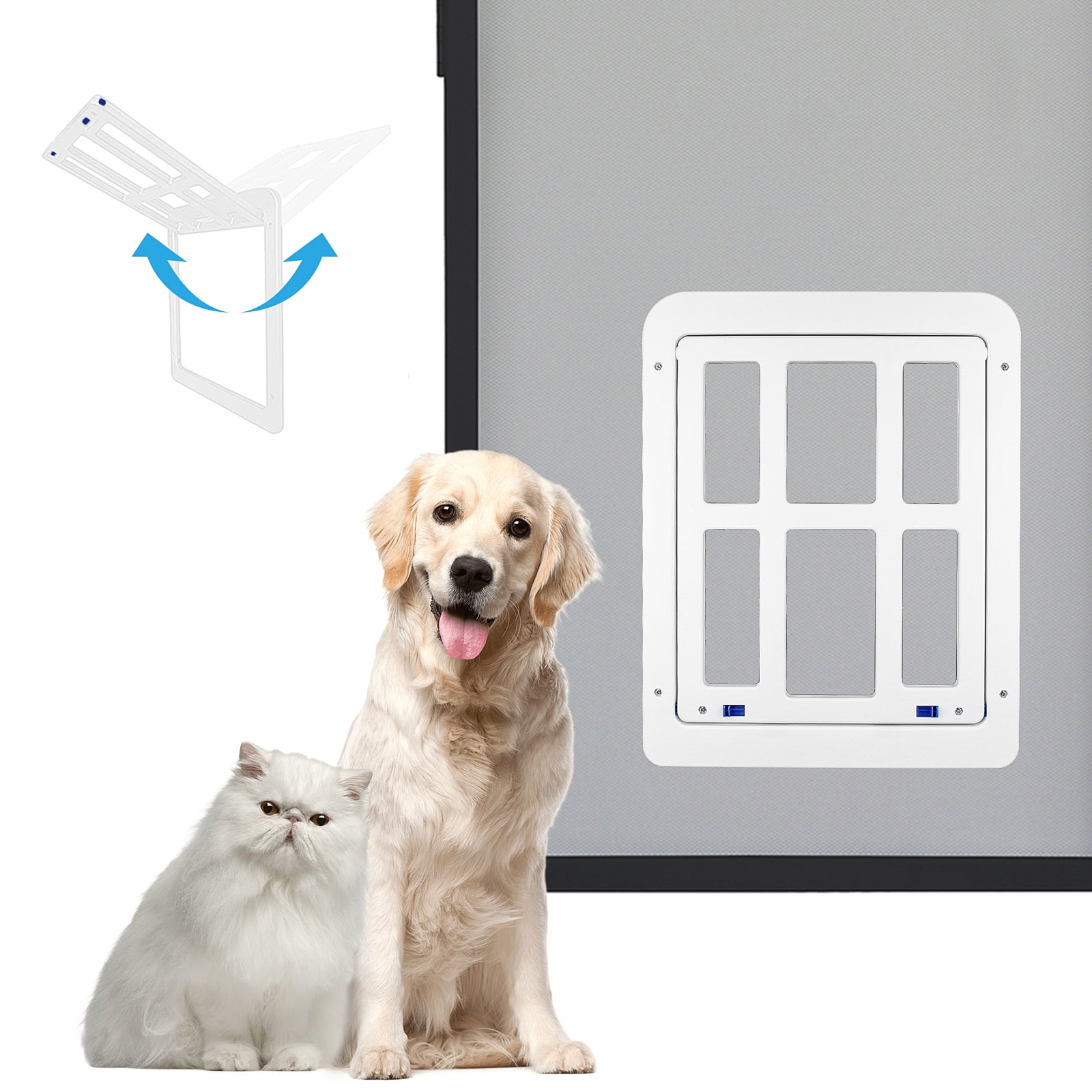 PETLESO Pet Screen Door Flap Lockable Dog Cat Door for Screen/Sliding Door, Window