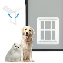 PETLESO Pet Screen Door with Magnetic Flap Lockable Dog Door for Existing Screen/Sliding Door, Window and Porch-White