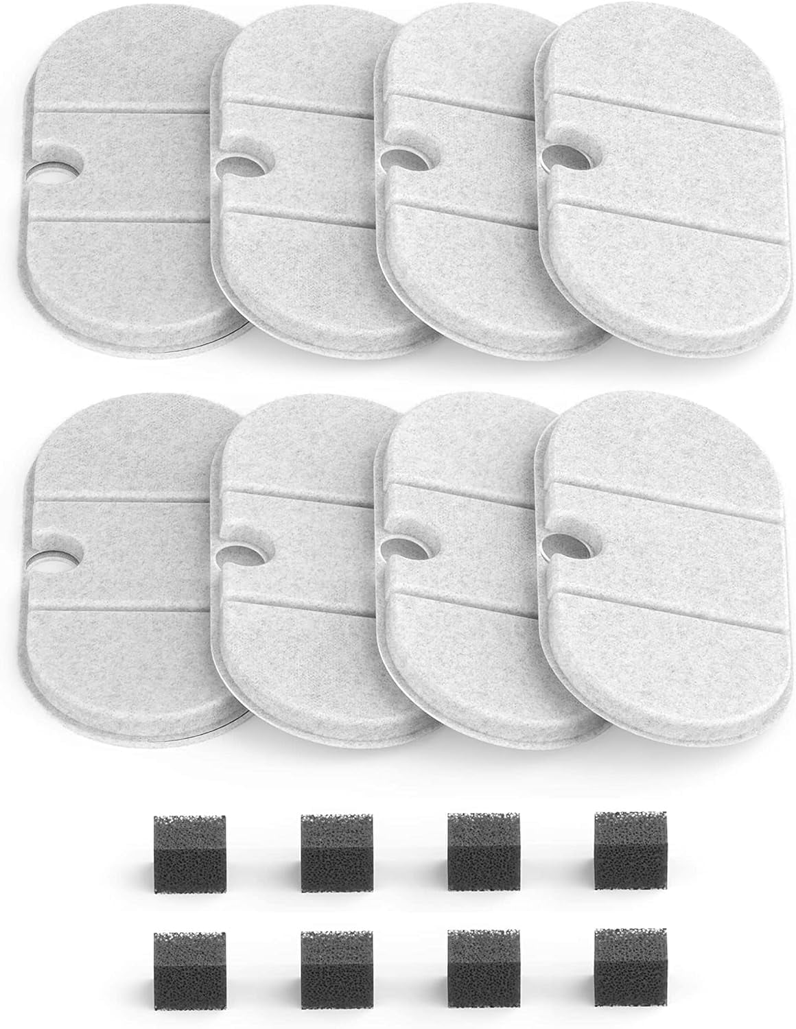 8-Pack White Activated Carbon Cat Water Fountain Filters