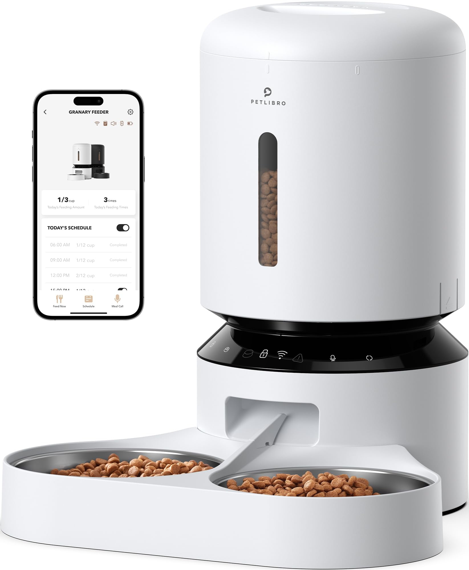 PETLIBRO Automatic Cat Feeder, MMF7 5G WiFi Pet Feeder for Two Cats or