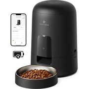 Petlibro Automatic Cat Feeder, Wi-Fi Rechargeable Cat Food Dispenser Battery-Operated with 30-Day Life, AIR 2.4G Wi-Fi Timed Pet Feeder for Cat & Dog, 2L Auto Cat Feeder, Black