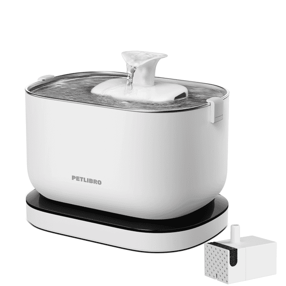 PETLIBRO Wireless Cat Water Fountain, 2.5L Automatic Dog Water Dispenser, Quiet Pump, Stainless Steel