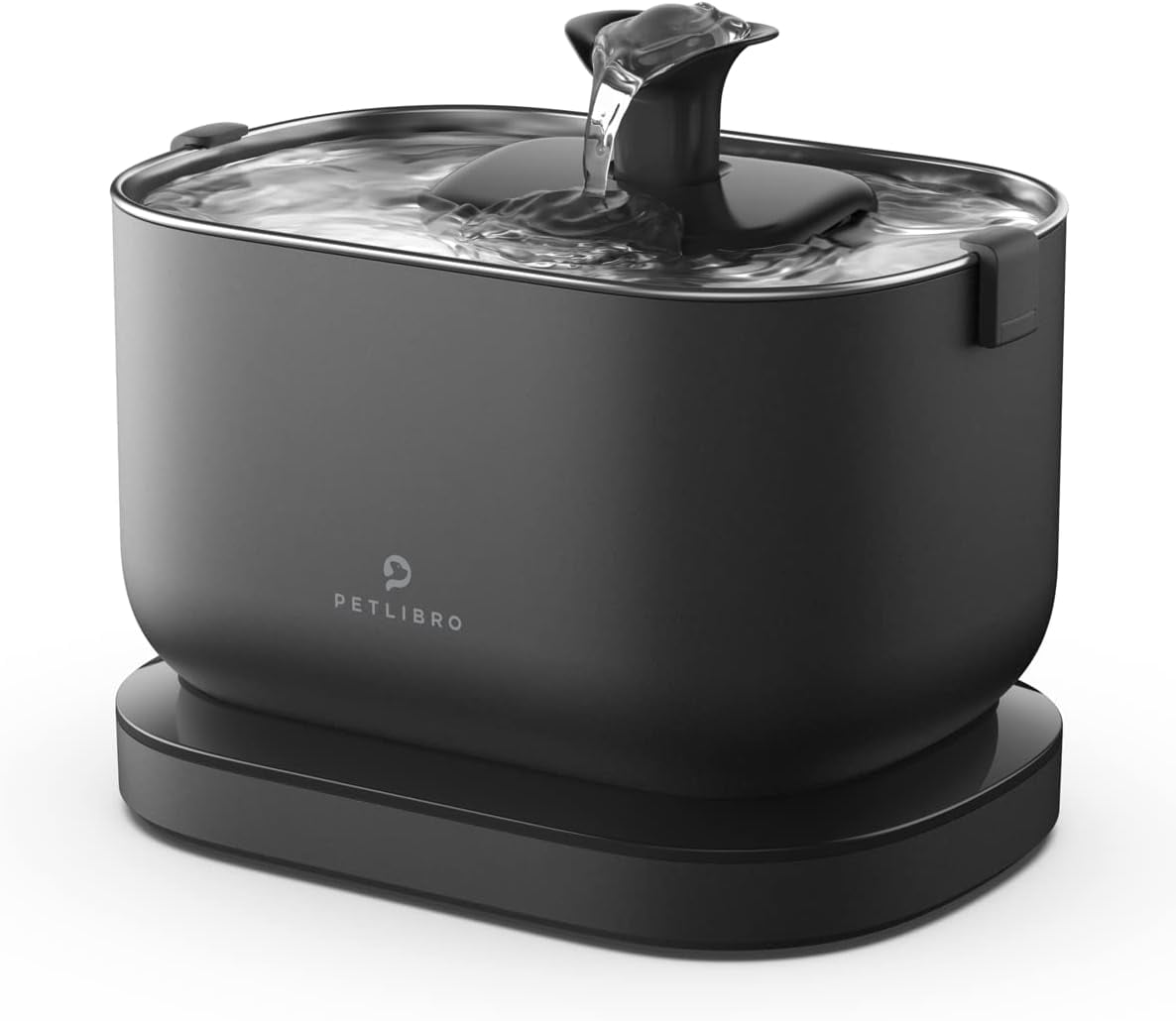 Black Stainless Steel Wireless Pet Water Fountain