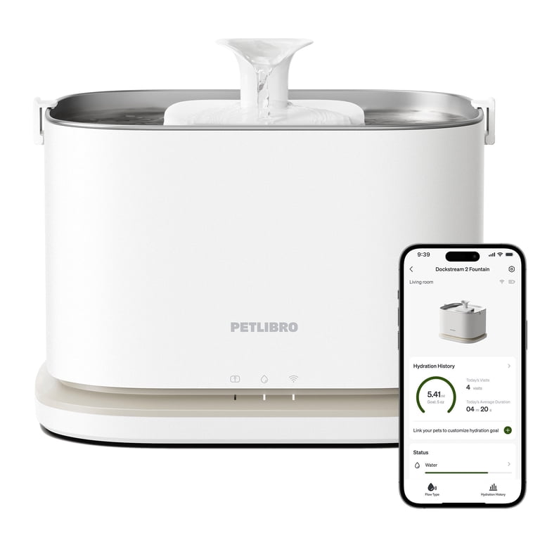 Petlibro, Smart Cat Water Fountain, 3L, White Walnut - Walmart.com