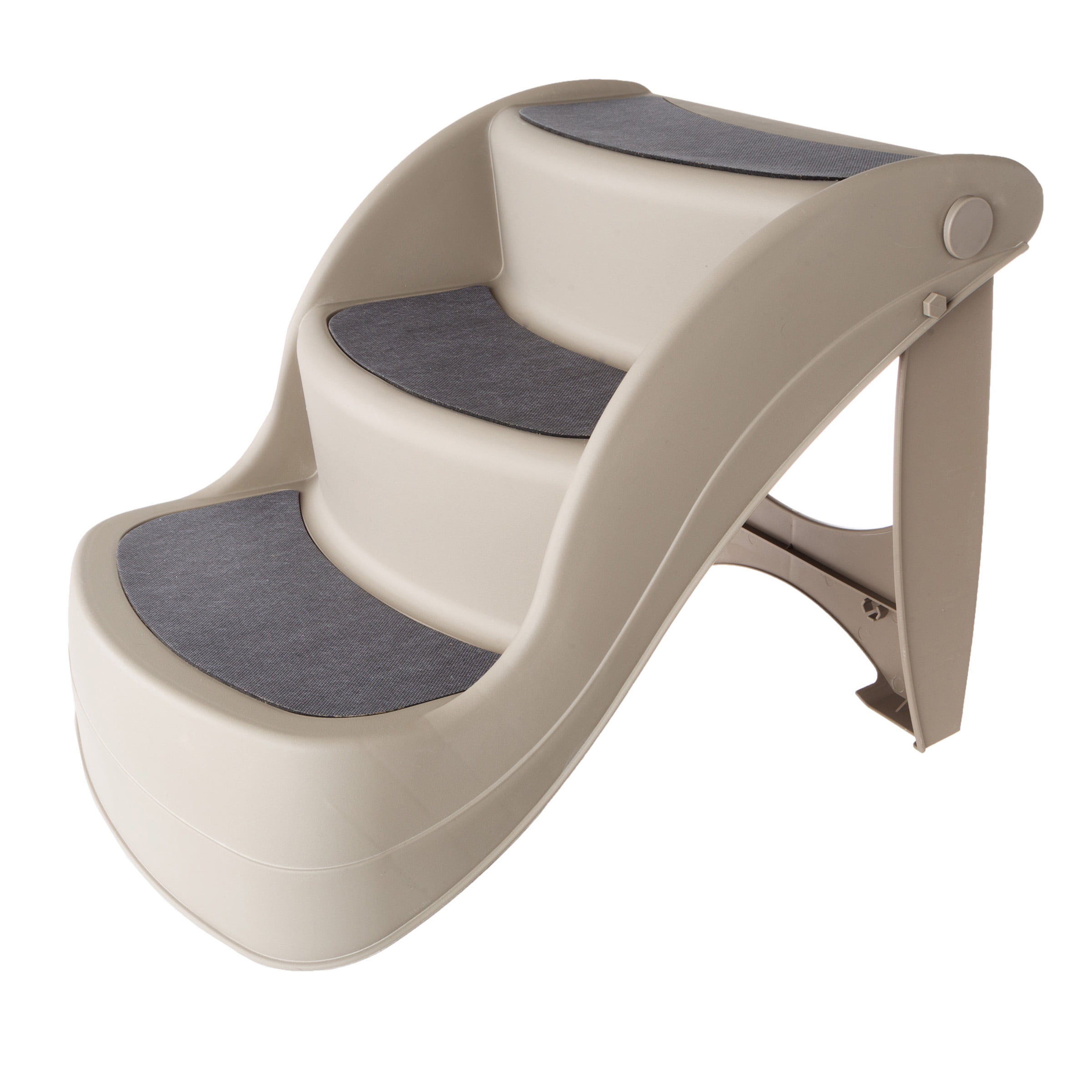 Beige Foldable 3-Step Nonslip Pet Stairs