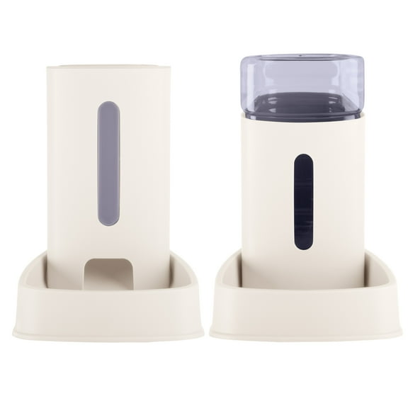 PETMAKER 2-Pack 3.8L/1G Automatic Pet Feeder and Water Dispenser (White)