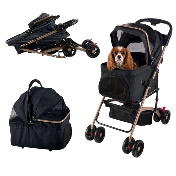 PETMAKER 2-in-1 Pet Stroller with Detachable Carrier - Lightweight Foldable Dog Strollers