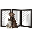 thumbnail image 1 of PETMAKER 3-Panel 24-Inch Freestanding Foldable Pet Gate for Stairs (Black), 1 of 9