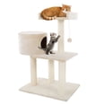 thumbnail image 1 of 3 Tier Cat Tree- Plush Multi Level Cat Tower with Scratching Posts Perch Style Bed Cat Condo and Hanging Toy for Cats and Kittens By PETMAKER (31?), 1 of 8