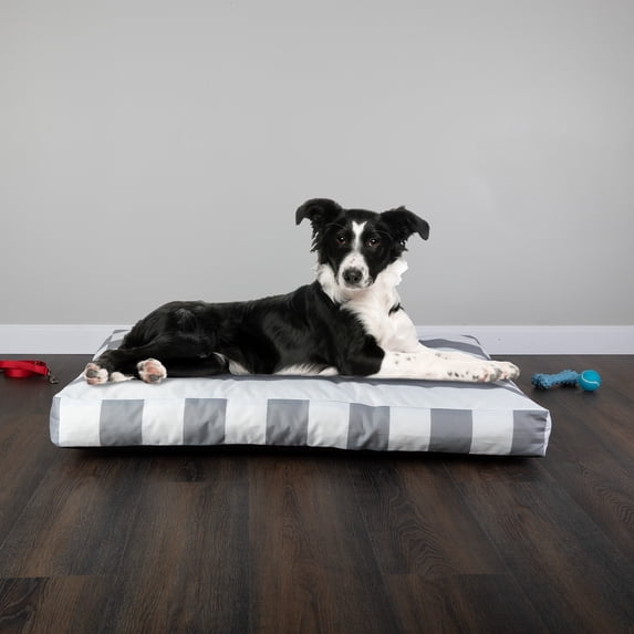 PETMAKER 36in Water-Resistant Dog Bed with Removable Washable Cover (Gray)