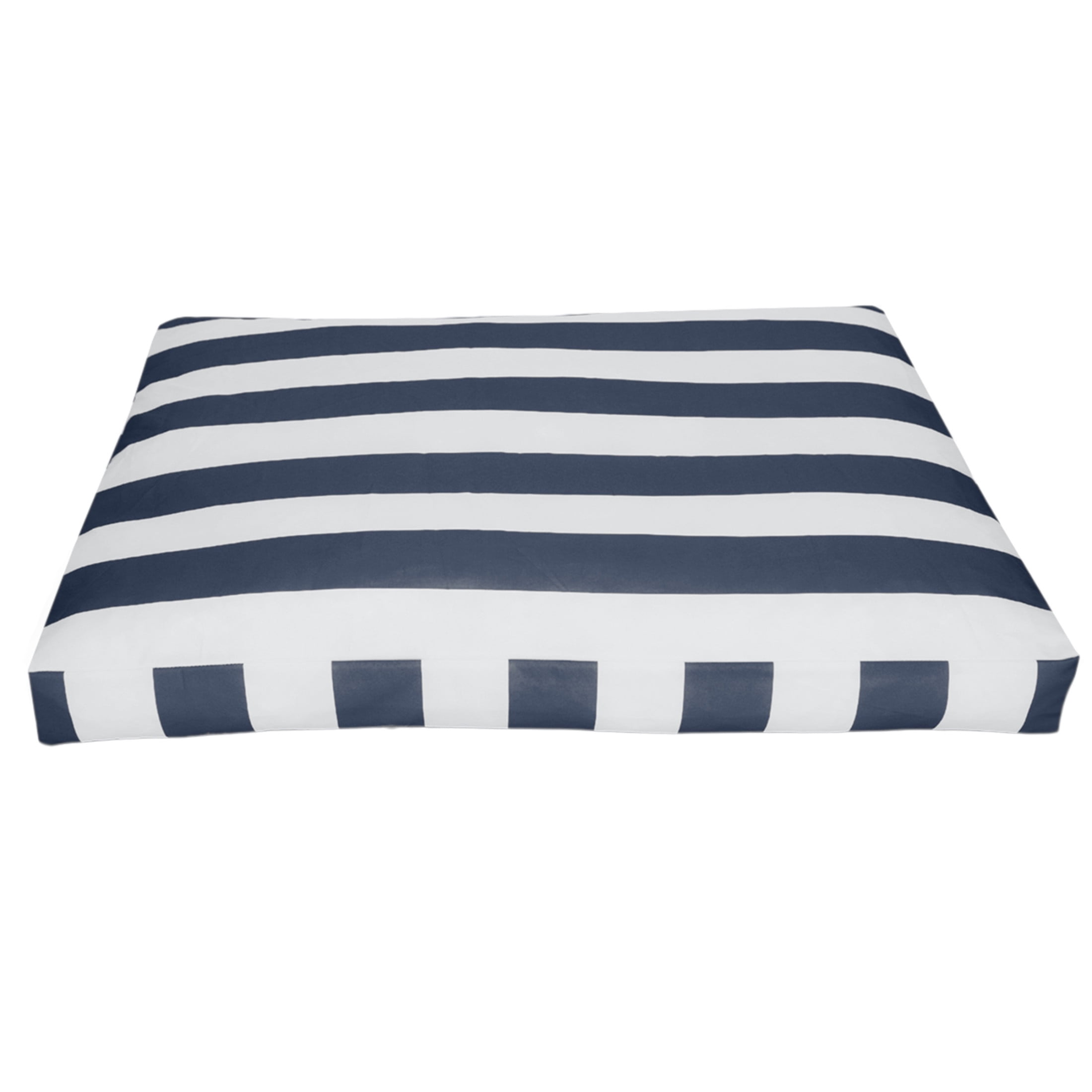 Navy and White Striped Canvas Orthopedic Outdoor Dog Bed
