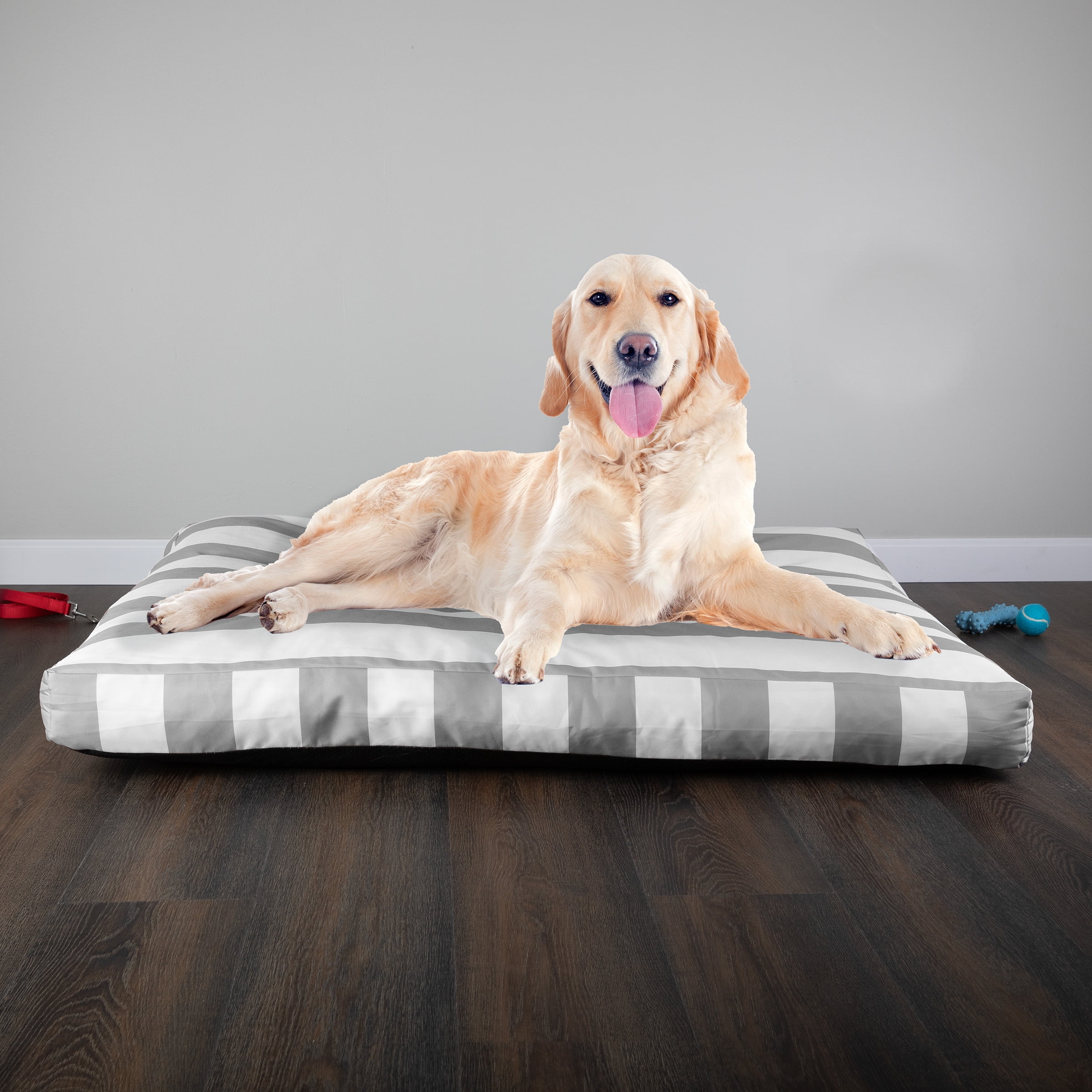 PETMAKER 44in Water-Resistant Dog Bed with Removable Washable Cover (Gray)
