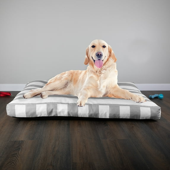 PETMAKER 44in Water-Resistant Dog Bed with Removable Washable Cover (Gray)