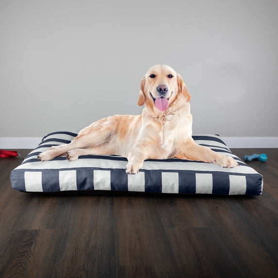 PETMAKER 44in Water-Resistant Dog Bed with Removable Washable Cover (Navy)