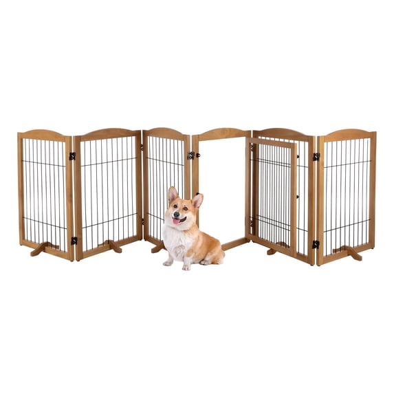PETMAKER Extra Wide Freestanding Foldable Dog Gate