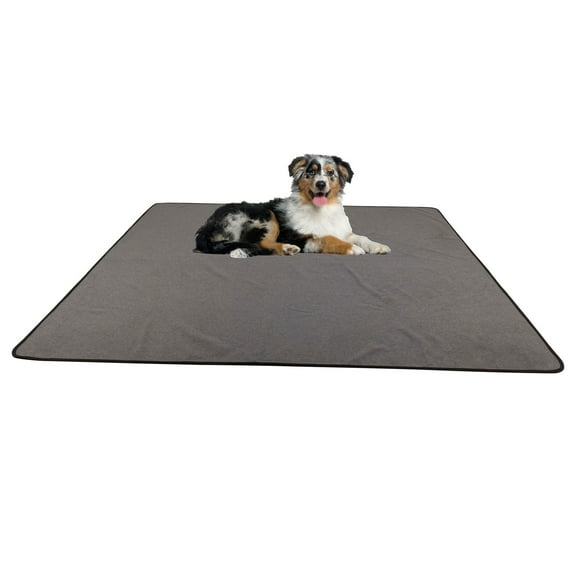 PETMAKER 72x72 Extra Large Washable Pet Mat for Dog Potty Training, Whelping, or Crate Mat (Gray)
