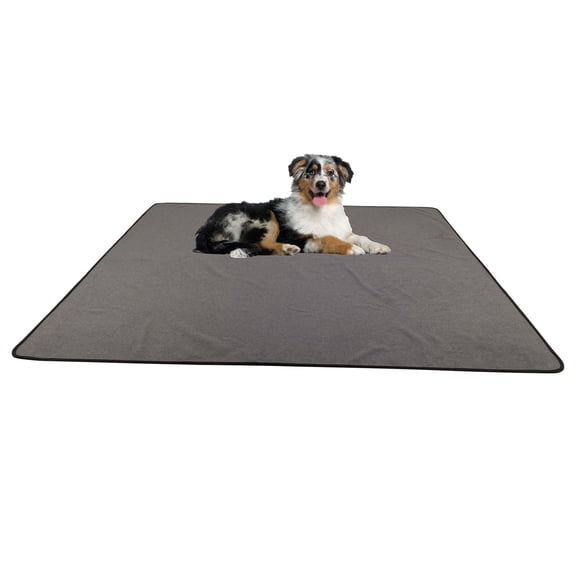 PETMAKER 72”x72” Extra Large Washable Pet Mat for Dog Potty Training, Whelping, or Crate Mat (Gray)