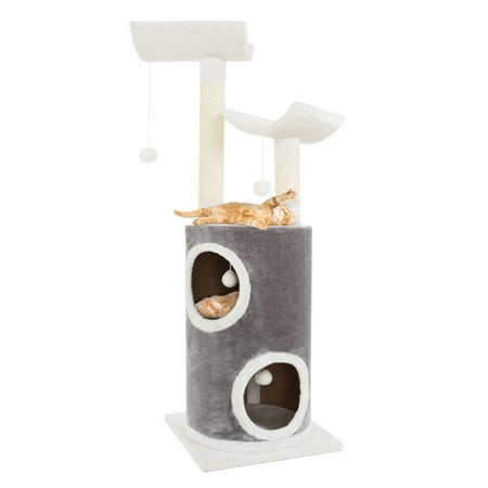 PETMAKER 75-in Cat Tree & Condo Scratching Post Tower, Gray