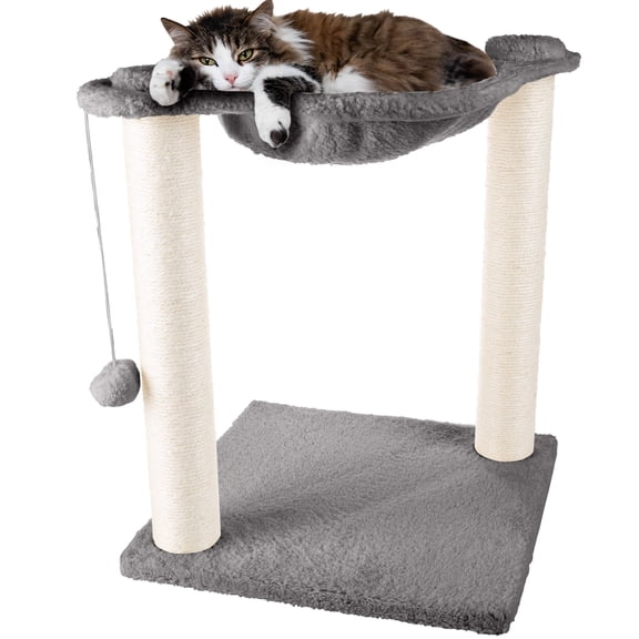 PETMAKER Cat Hammock with Scratching Posts for Indoor Cats (Gray)