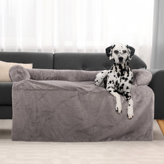 PETMAKER Dog Bed for Large Pets - Plush Couch Covers for Dogs (Gray)