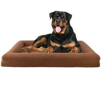 PETMAKER Dog Bed with Bolster, Nonslip Bottom, and Washable Cover (Brown)