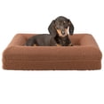 thumbnail image 1 of PETMAKER Dog Bed with Bolster, Nonslip Bottom, and Washable Cover (Brown), 1 of 6