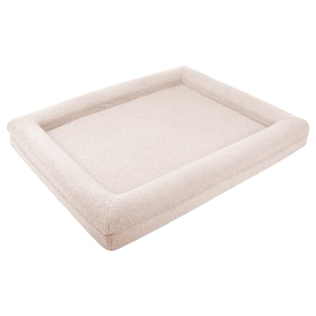 PETMAKER Dog Bed with Bolster, Nonslip Bottom, and Washable Cover (Cream)