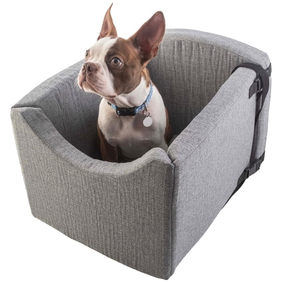 PETMAKER Dog Car Seat with Safety Tether for Small Pets up to 25lbs, Gray