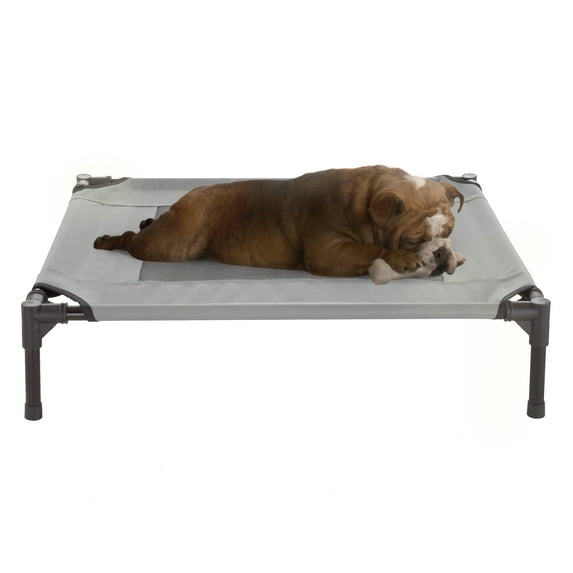 PETMAKER 30x24 Indoor/Outdoor Elevated Dog Bed for Pets up to 50lbs, Gray