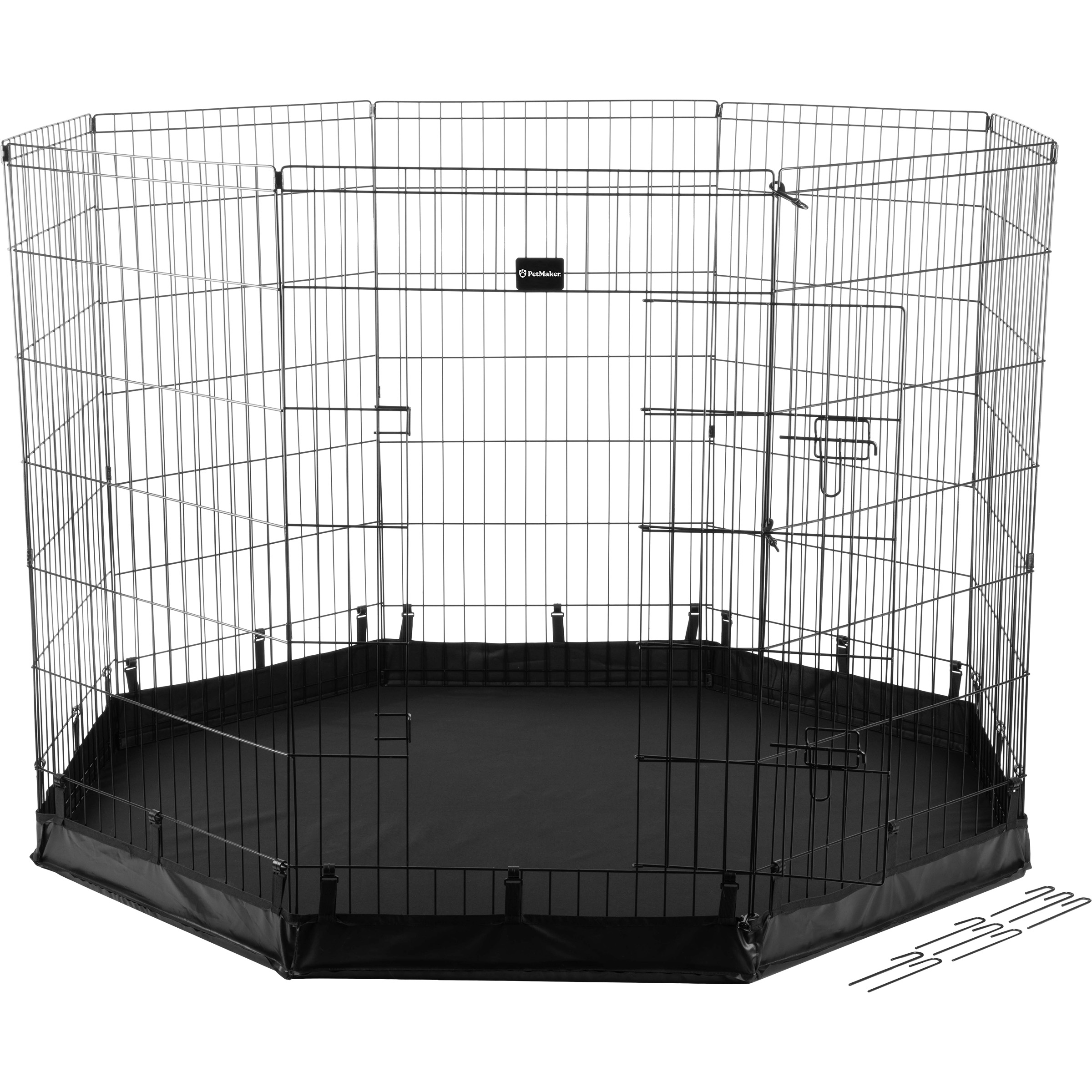 PETMAKER Indoor/Outdoor Dog Playpen with Eight 24x42in Extra-Tall Panels, Gate, and Fabric Bottom