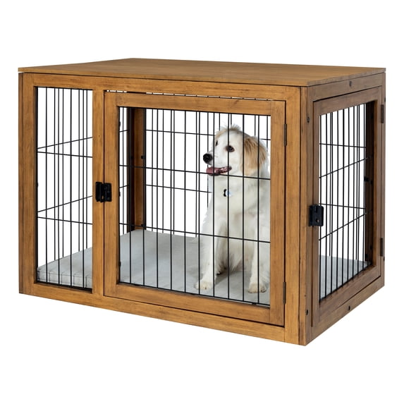 PETMAKER Furniture-Style 2-Door Crate for Dogs with Cushion