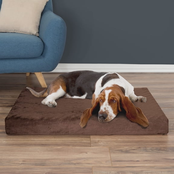 PETMAKER Orthopedic Pet Bed Egg Crate and Memory Foam with Washable Cover, 37" L X 24" W X 4" H, Brown
