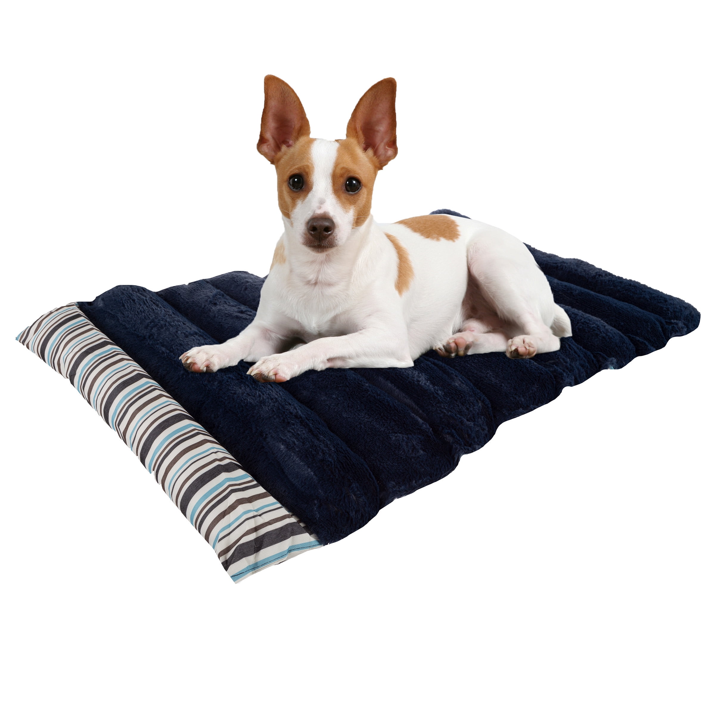 PETMAKER Outdoor Travel Dog Bed 37" x 24" Memory Foam with Carry Handle, Blue Solid