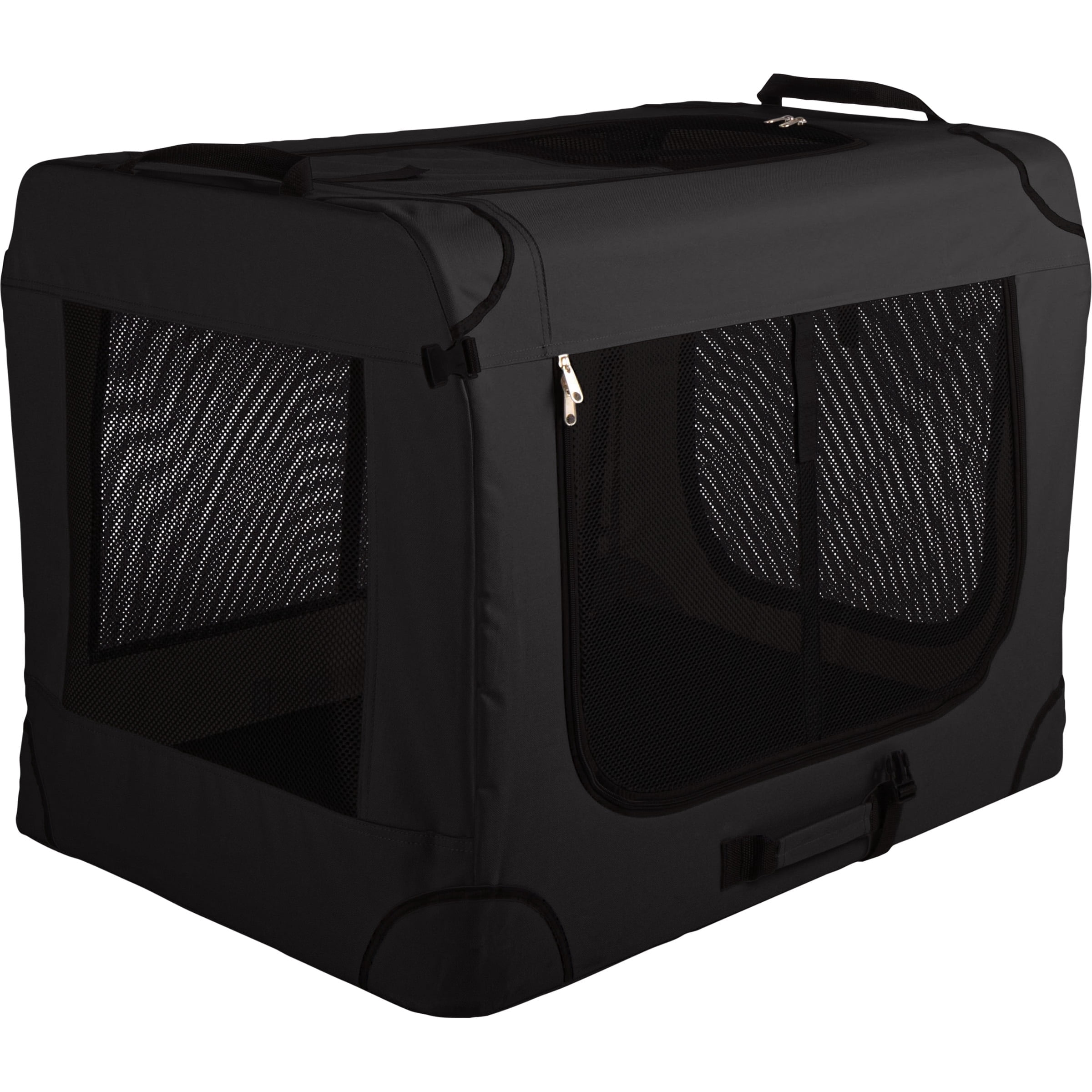 PETMAKER Soft Dog Crate with Divider Panel - Collapsible Dog Crate for Medium Dogs (Black)