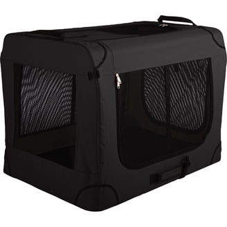 Pet Lodge Double Door Dog Cage Kennel, Black Wire Pet Crate