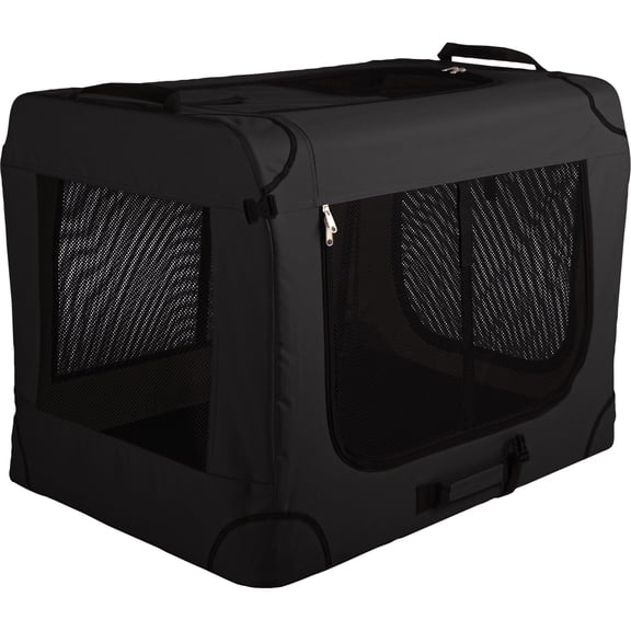 PETMAKER Soft Dog Crate with Divider Panel - Collapsible Dog Crate for Medium Dogs (Black)