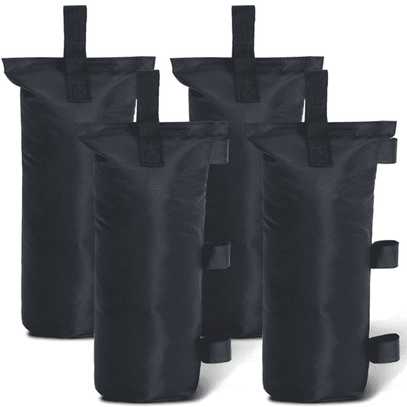 PETORIX 4 Pcs Tent Weights 112 LBS Extra Large Canopy Weights Sand Bags Wind-resistant Oxford Sand Bags for Weight Black