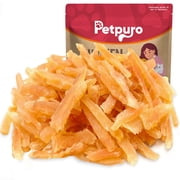 PETPURO Chicken Training Treats for Small Dogs & Puppies   Soft Jerky Strips, High Protein, Grain Free 10.6 oz Resealable Bag
