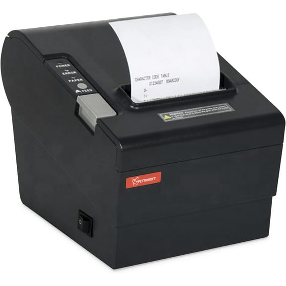 PETROSOFT POS and Cash Register Thermal Receipt Printer with Guillotine Auto Cutter for Small Business and Medium Business Point of Sale Systems (Designed in Collaboration with Rongta)