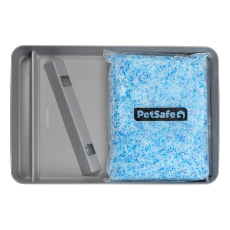 PetSafe ScoopFree Stainless Steel Reuseable Tray, Fresh Scent, 4.3Lb Bag | 304-Grade Stainless Steel Tray with Pre-portioned Crystal Cat Litter, Easy to Clean, Fits All ScoopFree Crystal Litter Boxes