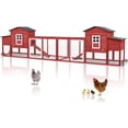 thumbnail image 1 of PETSCOSSET 158"L Large Chicken Coop with Run, Outdoor Chicken Hen House with Wheels, Nesting Boxes, Red, 1 of 7