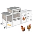 thumbnail image 1 of PETSCOSSET Chicken Coop,  Large Wooden Chicken House with Run, Wheels, Roof, 1 of 8